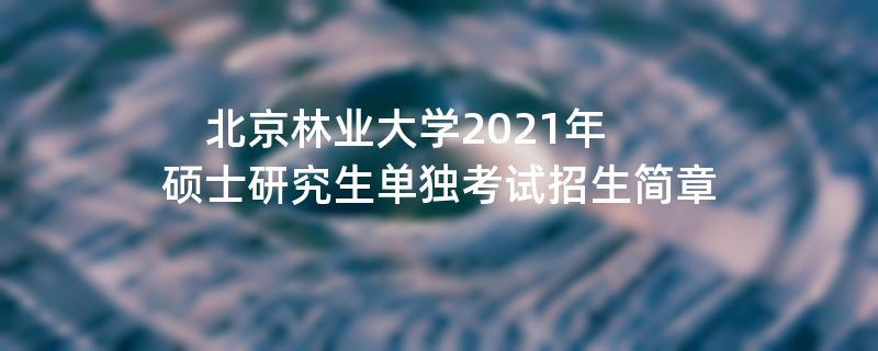 北京林业大学2021年硕士研究生单独考试招生简章
