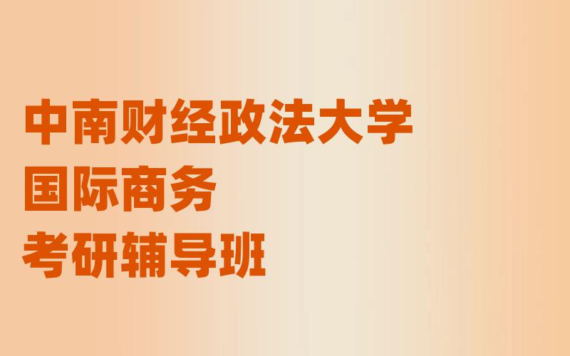 中南财经政法大学国际商务考研辅导班