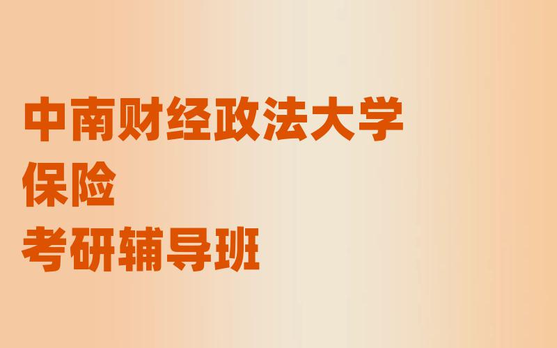 中南财经政法大学保险考研辅导班