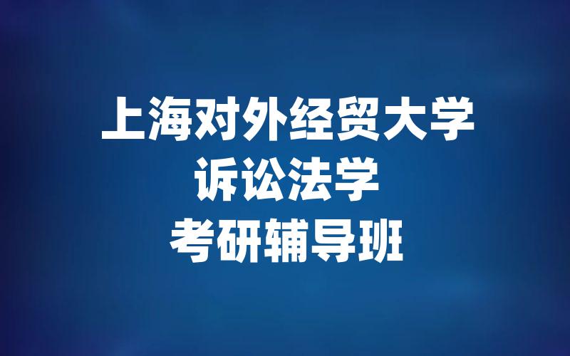 上海对外经贸大学诉讼法学考研辅导班