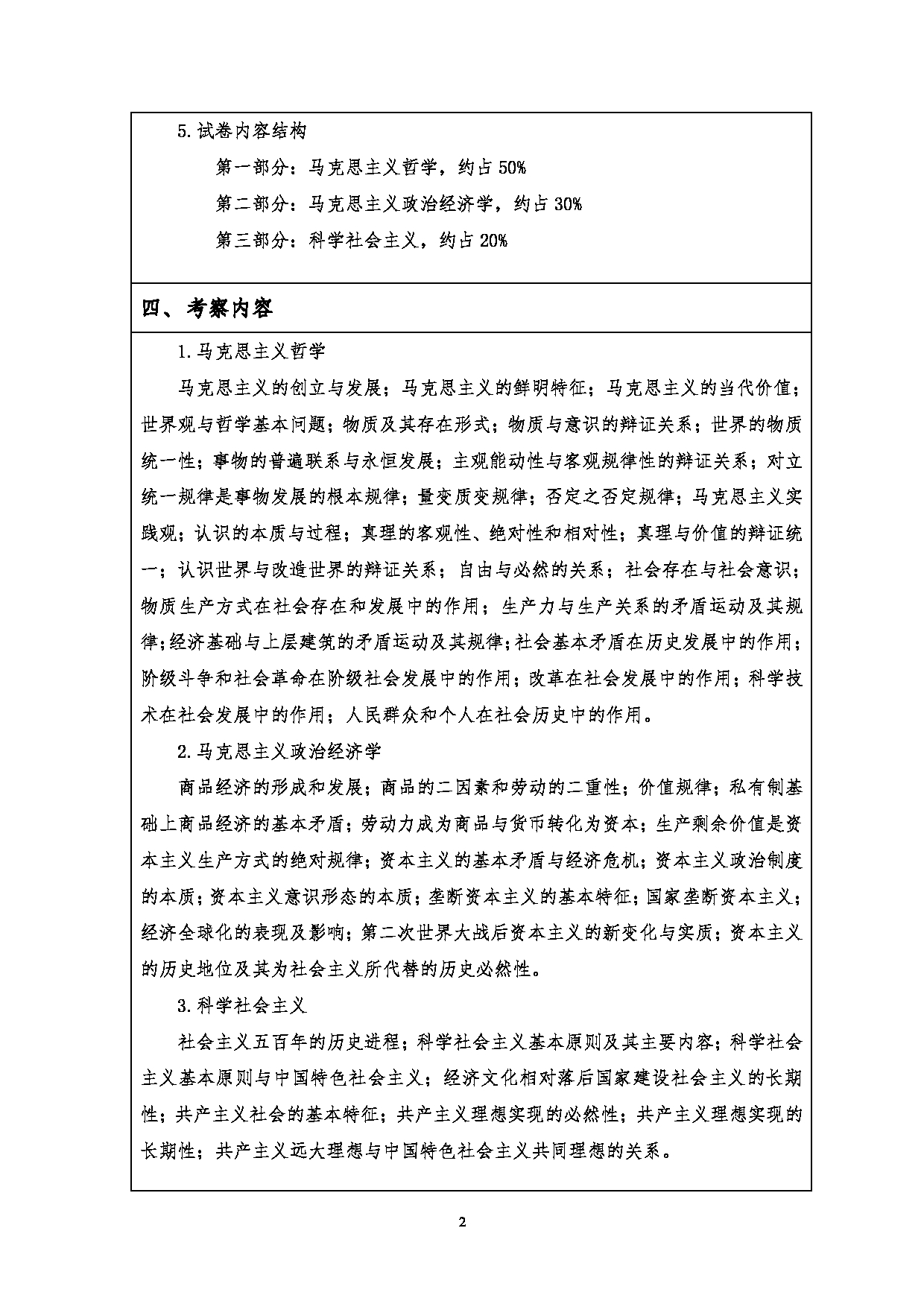 2023考研大纲：江汉大学2023年考研自命题科目 709马克思主义基本原理 考试大纲第2页